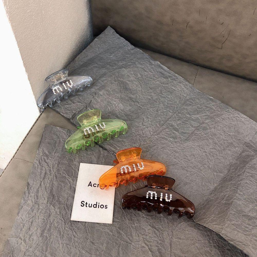 VANES1 Kẹp Tóc Càng Cua Trong Suốt Họa Tiết Chữ Đơn Giản Ngọt Ngào Cho Nữ