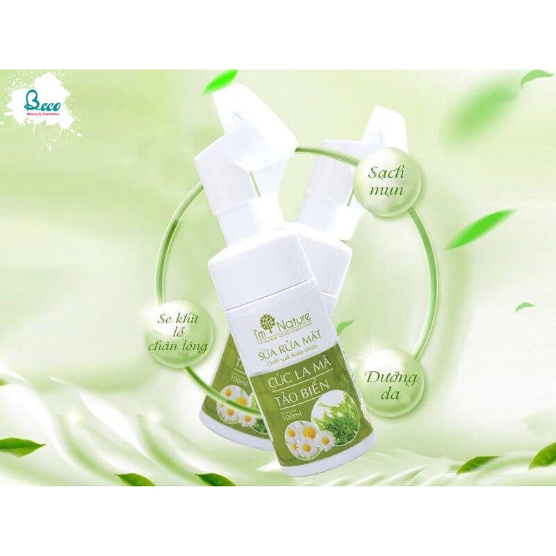 Sữa Rửa Mặt I'M NATURE Cúc La Mã Tảo Biển - Đầu Cọ Silicon Giảm Mụn Sáng Da Kiềm Dầu | BigBuy360 - bigbuy360.vn