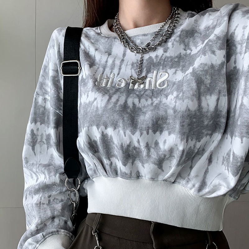 Áo croptop dáng rộng thiết kế mới thời trang mùa xuân thu theo phong cách âu mỹ cho nữ 2021 | BigBuy360 - bigbuy360.vn