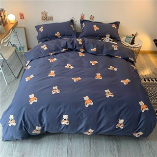 Bộ chăn ga gối cotton poly gấu bông (combo 1: 2 vỏ gối 1 drap combo 2: 2 vỏ gối 1 drap 1 vỏ mền combo 3: 2 vỏ gối 1 dr