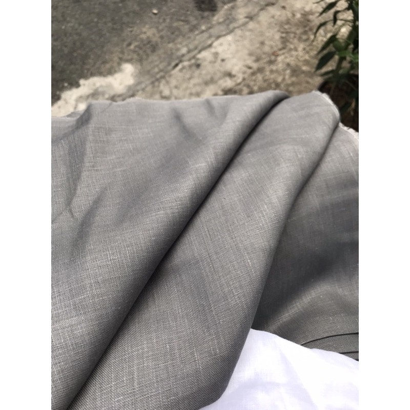 vải linen tưng dầy vừa xám đậm