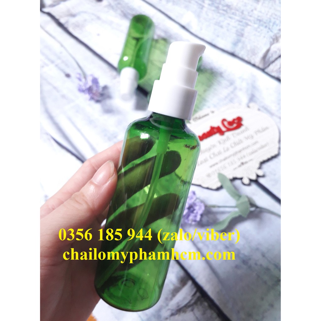 Chai Nhựa Xịt Phun Sương Ấn Giọt Nắp Bật 100ml Xanh Lá Lọ chiết mỹ phẩm Đựng Nước Rửa Tay