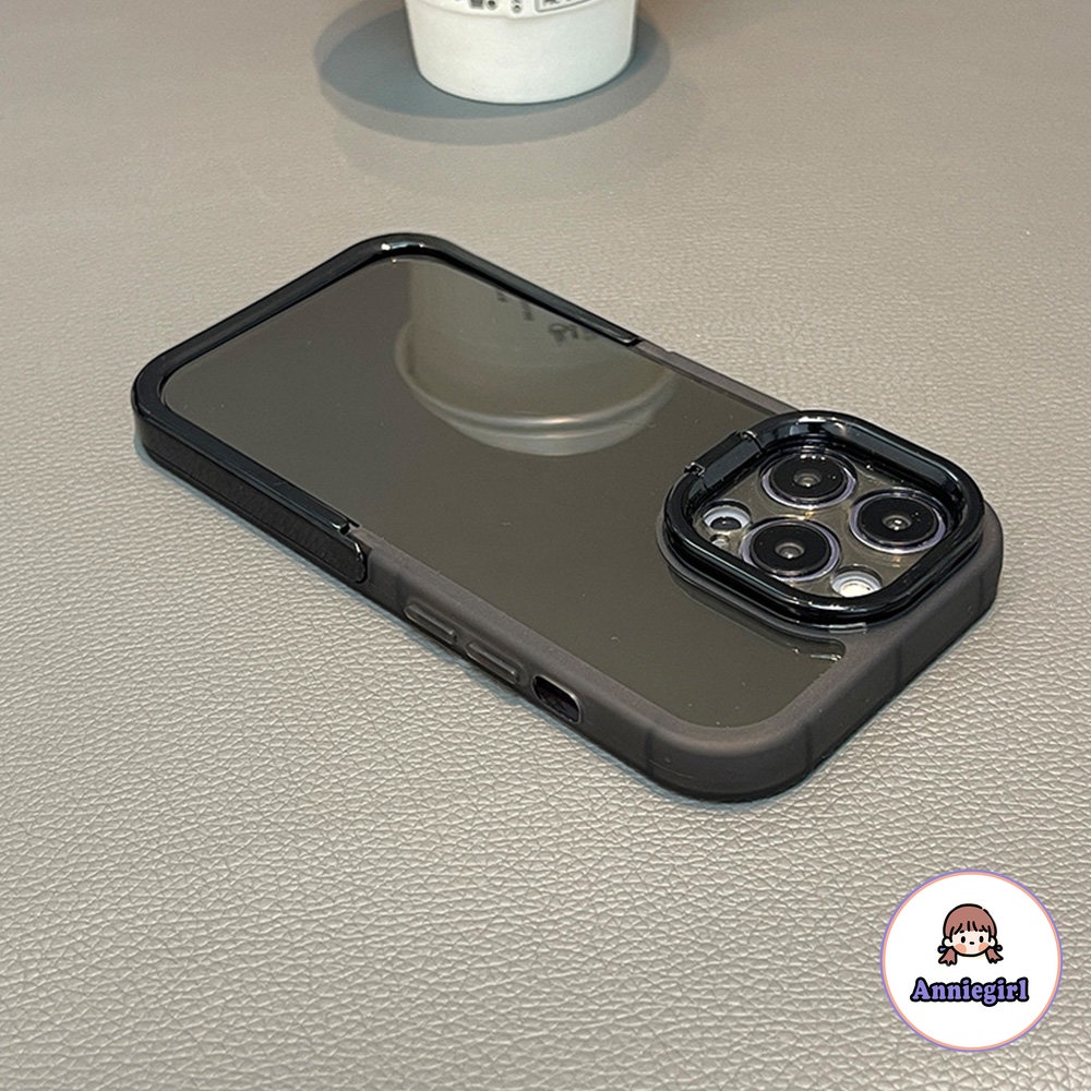 Ốp Điện Thoại TPU Mềm Trong Suốt Chống Trầy Có Giá Đỡ 2 Trong 1 Cho IPhone 13 12 11 Pro Max