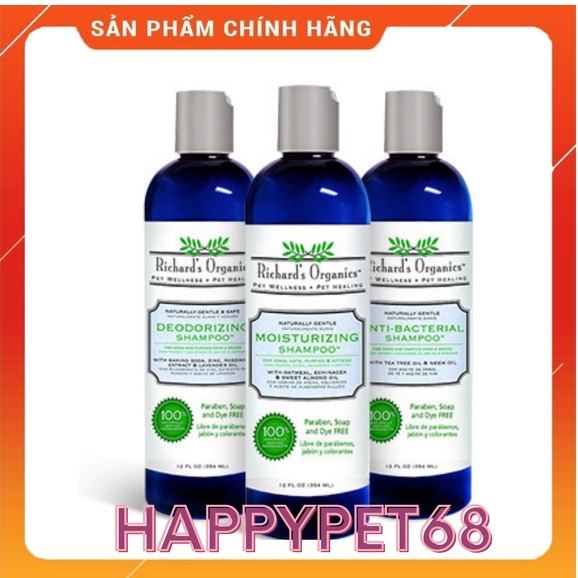 Sữa tắm ve Richard Organics nhập khẩu Mỹ chuyên dùng cho thú cưng chó mèo
