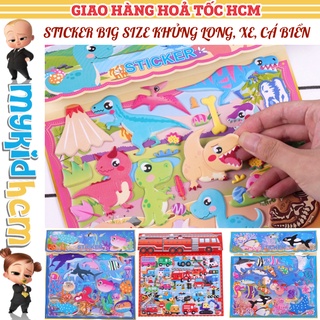 Đồ chơi sticker BIG SIZE cho bé hình dán xe 3D vừa chơi vừa học, phát triển trí tuệ, luyện tập trí thông minh