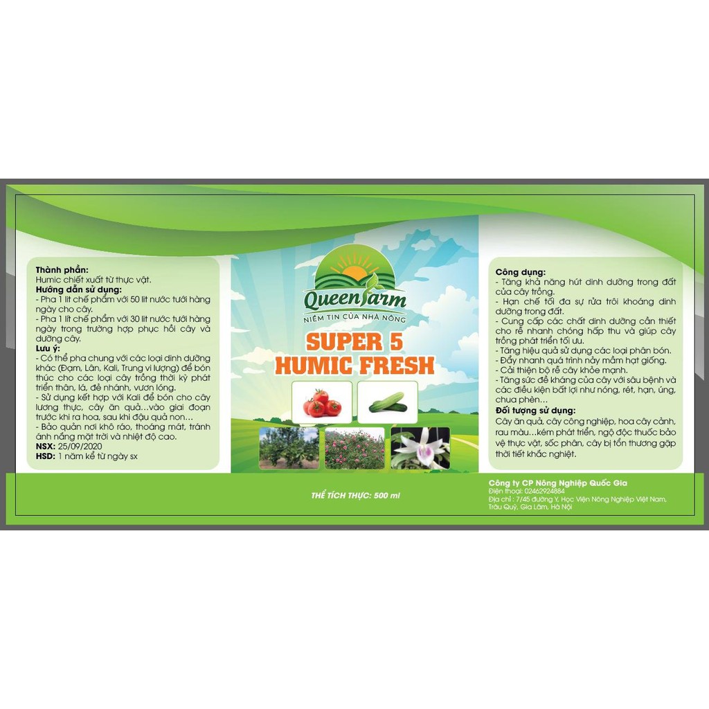 Queen Farm - Chế phẩm sinh học Super 5 HUMIC FRESH ( mua 2 tặng 1)
