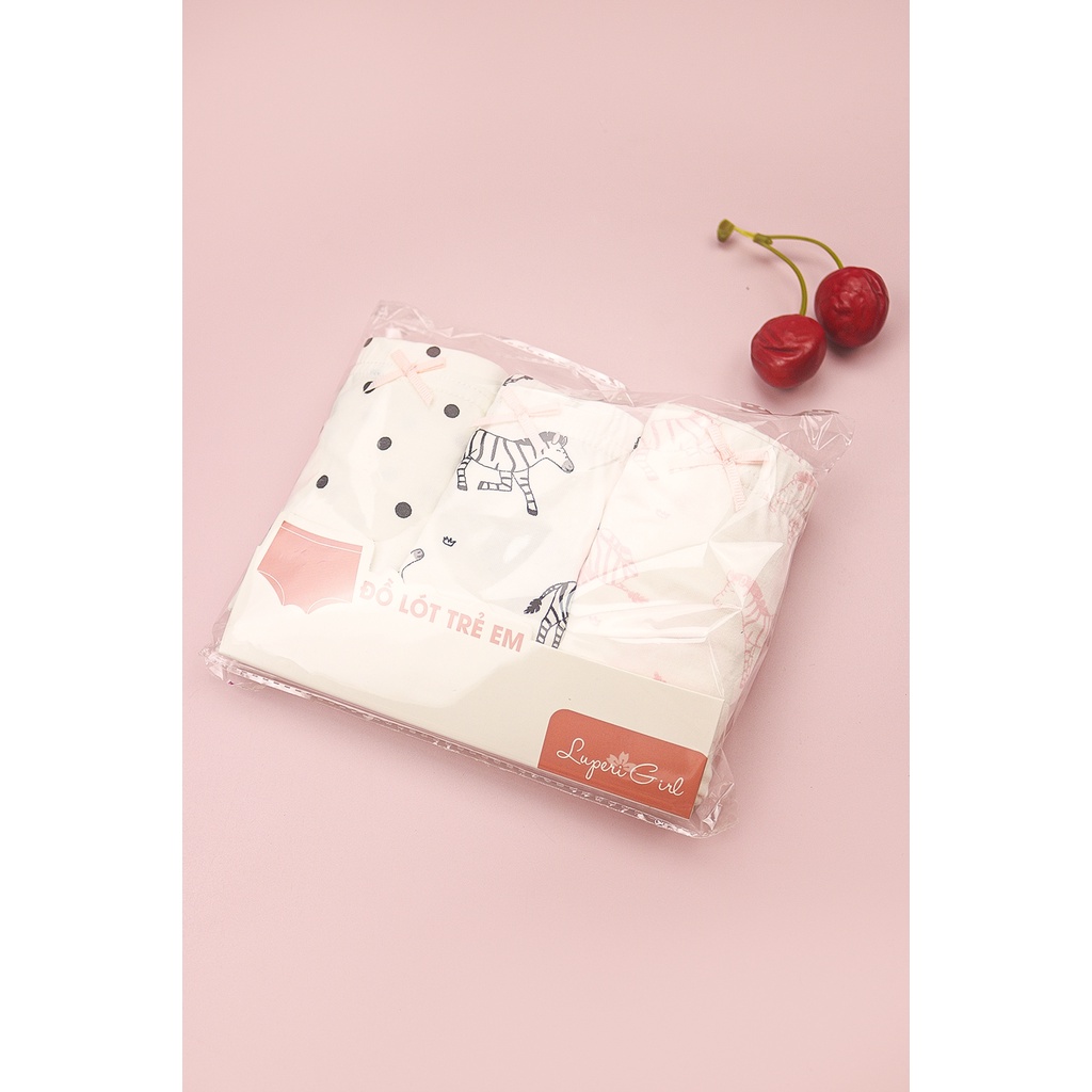 Quần Chip Bé Gái Set 3 Chiếc LUPERI LUQLG191 Chất Liệu Cotton mềm mại kháng khuẩn