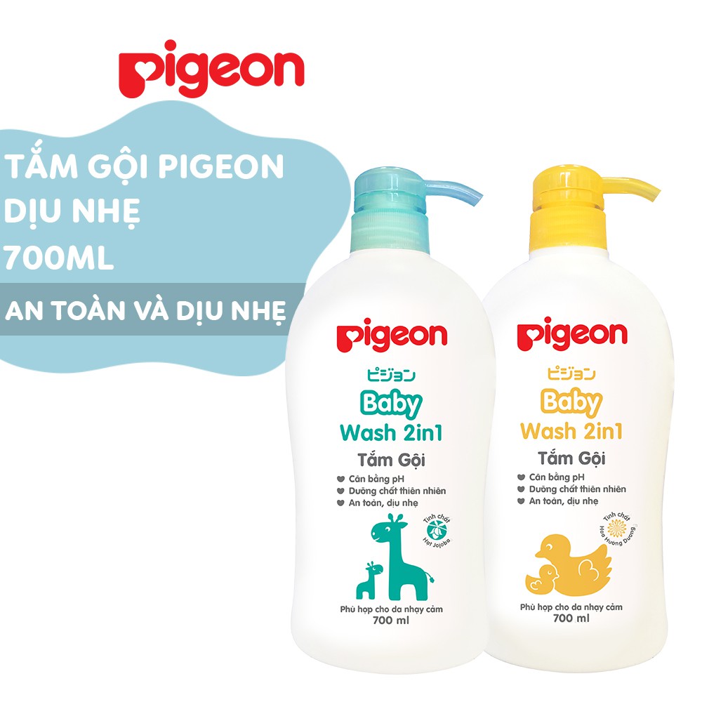 Tắm gội dịu nhẹ Pigeon 700ml Hoa hướng dương/Jojoba