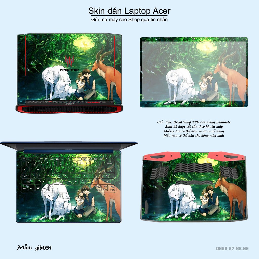 Skin dán Laptop Acer in hình Ghibli photo (inbox mã máy cho Shop)