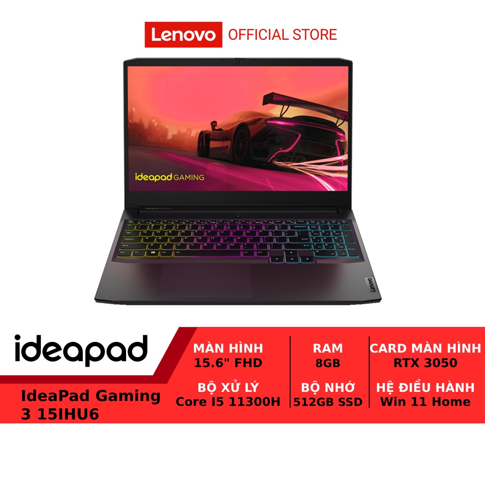 Laptop LENOVO IdeaPad Gaming 3 82K100KLVN i5-11300H|8G|512G|15.6FHD-120Hz|RTX3050Ti|W11