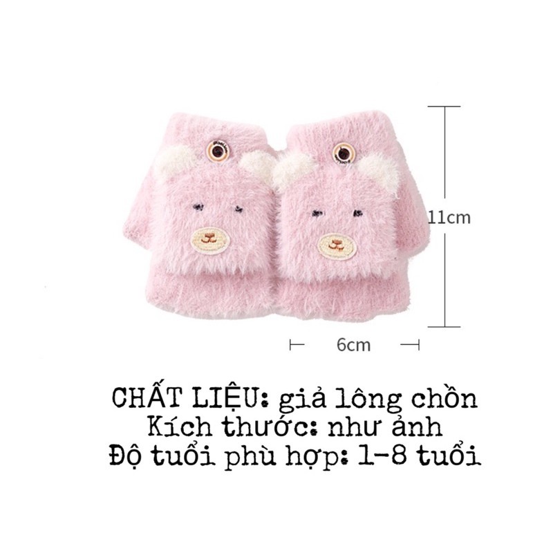 Găng tay lông chồn giả mịn cực ấm cho bé 1-8 tuổi ms27599