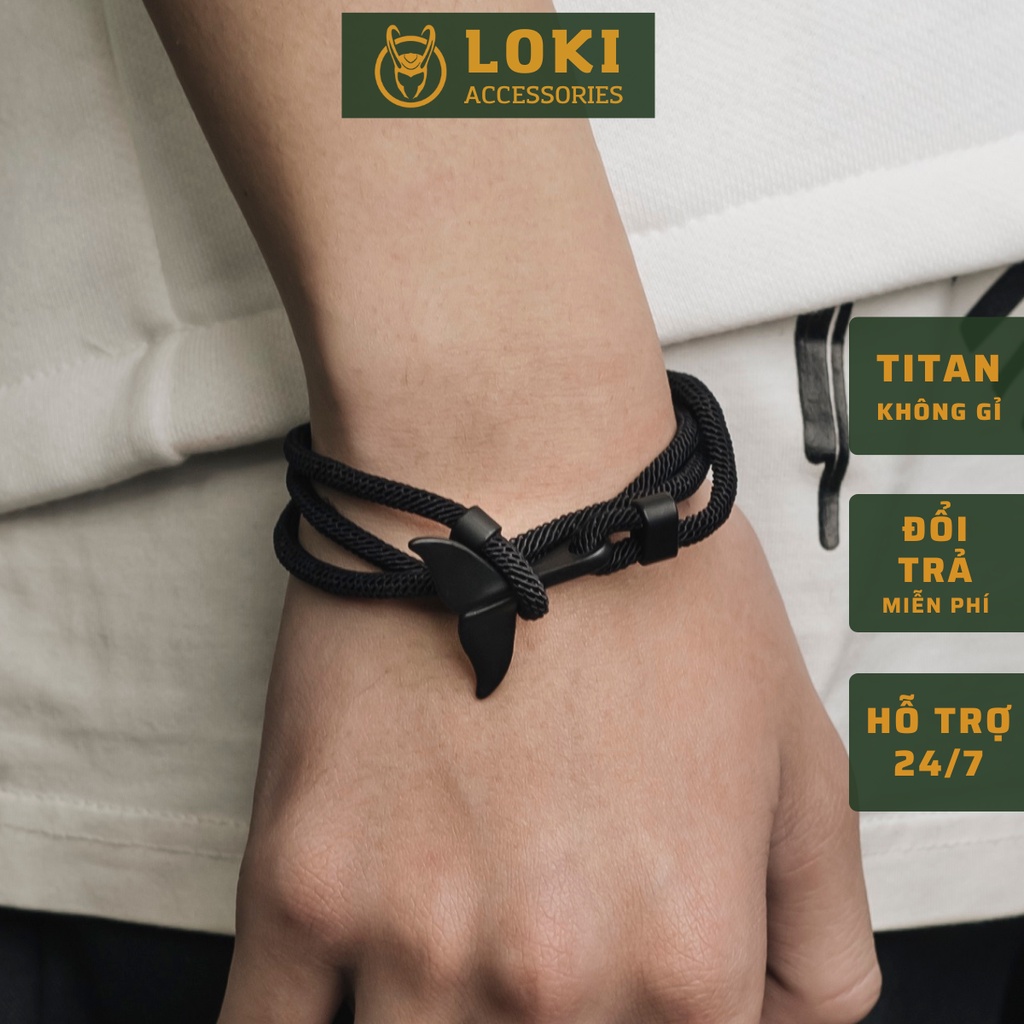 Vòng tay Nam Cá Voi May Mắn Thể Hiện Cá Tính Chất Loki Accessories Nhiều Màu Độc Đáo - Lắc Tay Nam Chất Liệu Dây Bền Bỉ