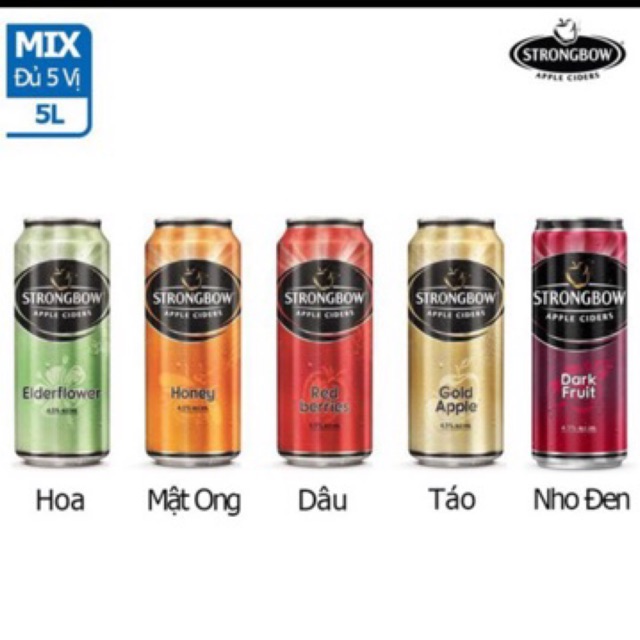 Strongbow dạng lon 330ml - Mua 5 lon tặng 1 bật lửa Marl