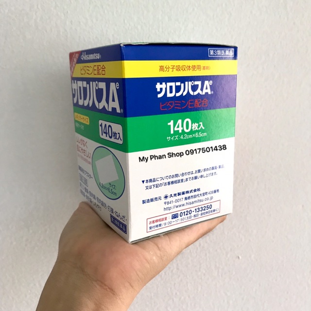 Cao dán Salonpas Hisamitsu Japan (Hộp 140 miếng)