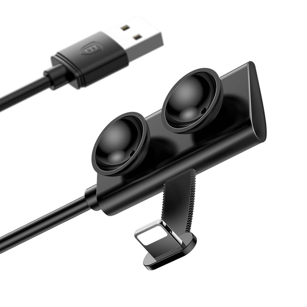 Cáp sạc và truyền data cổng LN Baseus CALXP-A01 Cup Mobile núm cao su giữ chân sạc - dài 1m max 2.4A (Đen)