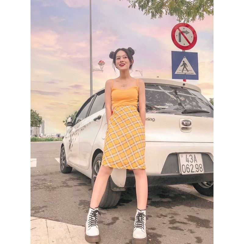 [Mã FASHIONMALLT4 giảm 15% đơn 150k] Chân váy kẻ caro Kaylee (dài/ngắn) SODA POP | BigBuy360 - bigbuy360.vn