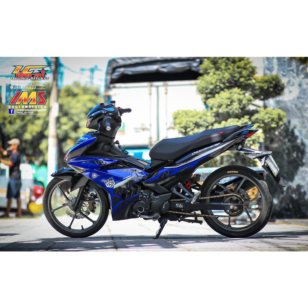 TEM RỜI mẫu Y15ZR cho Exciter 150 xanh Gp đen - chuẩn form xe - không bay màu
