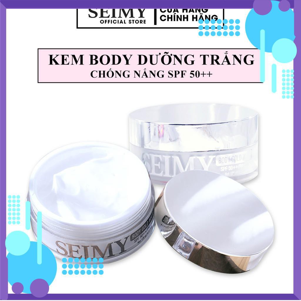 Kem Body Dưỡng trắng chống nắng Seimy - Body Gold White SPF 50+ bật tông dưỡng da, dưỡng ẩm da và bảo vệ body an toàn