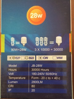 Đèn LED LIGHT BULB 28W siêu chiếu sáng
