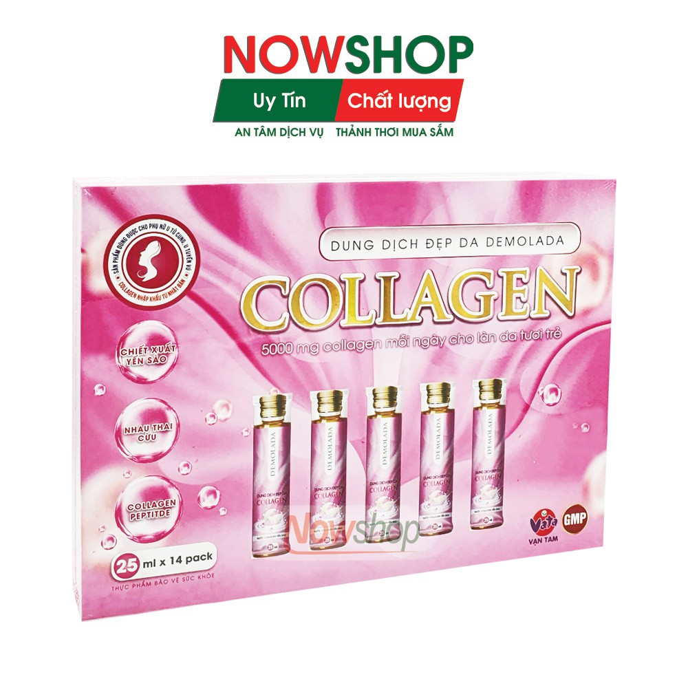 Dung dịch Demolada Collagen nước uống đẹp da, hỗ trợ bảo vệ da, giảm sạm nám da, nếp nhăn, giúp sáng da, chống lão hóa