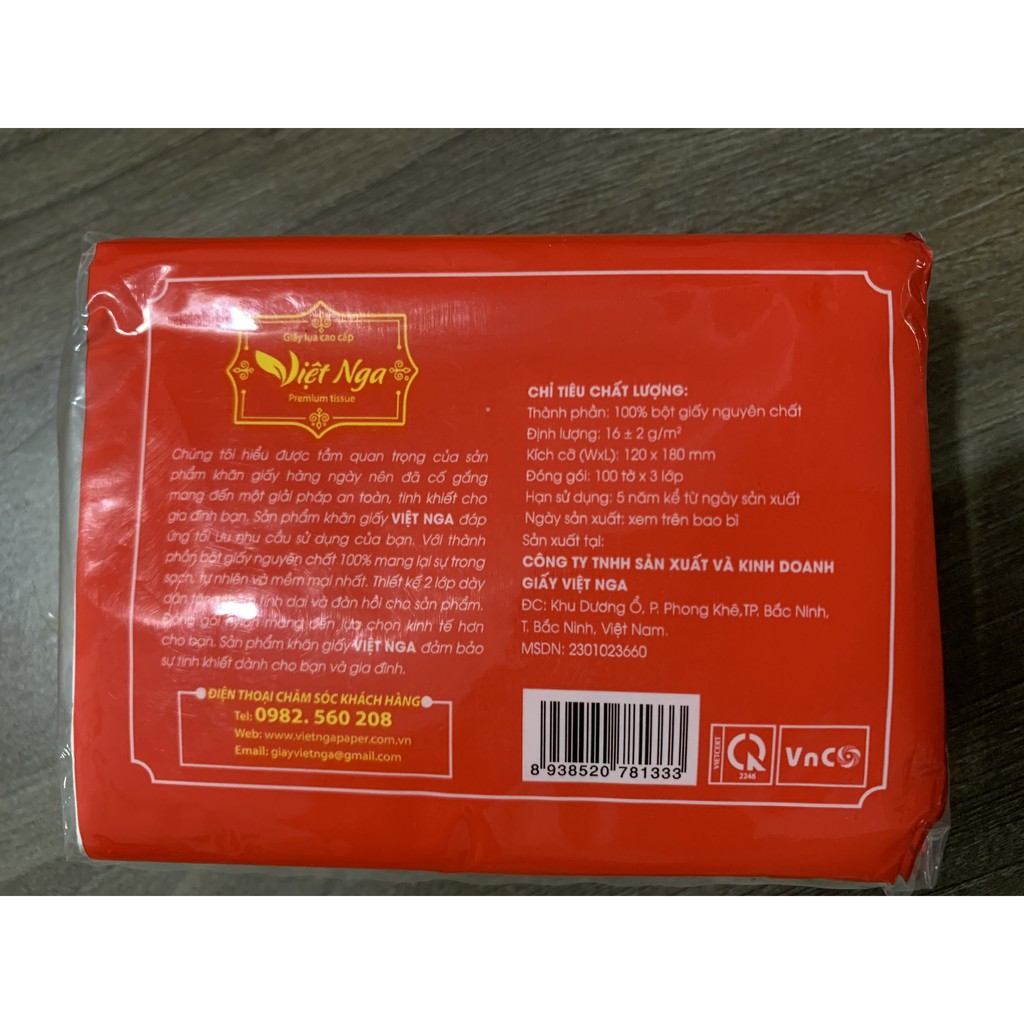 Gói giấy ăn Việt Nga siêu dai 300 tờ 2 lớp