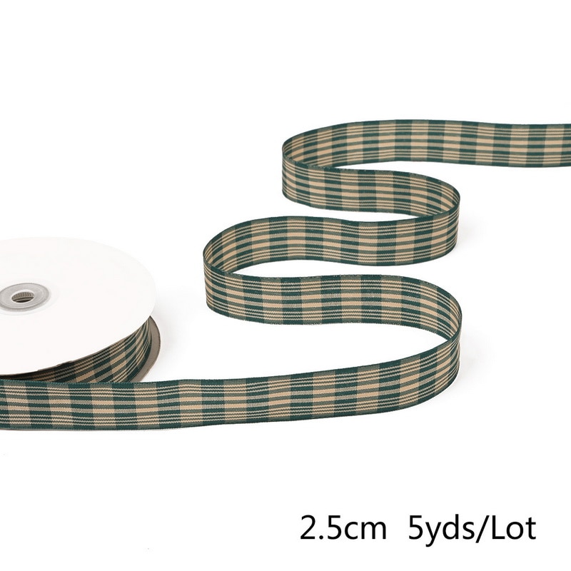 Cuộn dây ruy băng dài 5 yards trang trí quà Giáng Sinh 2.5cm