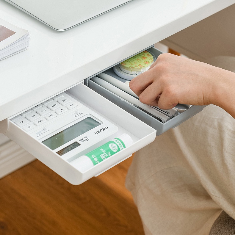 Hộc Dán Ngăn Bàn, Ngăn Kéo Bàn Mini Để Văn Phòng Phẩm, Lưu Trữ Đồ Tiện Ích NK SUVADO