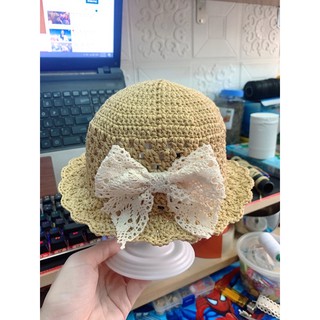 Mũ hè giả tóc cho bé gái