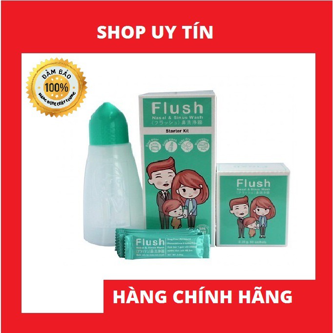 Bình rửa mũi Flush – TẶNG 14 GÓI MUỐI