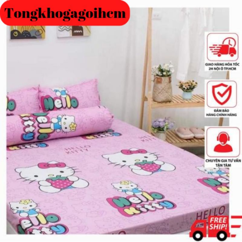 Bộ ga gối mẫu hello kitty có nhiều kích thước- tongkhogagoihcm