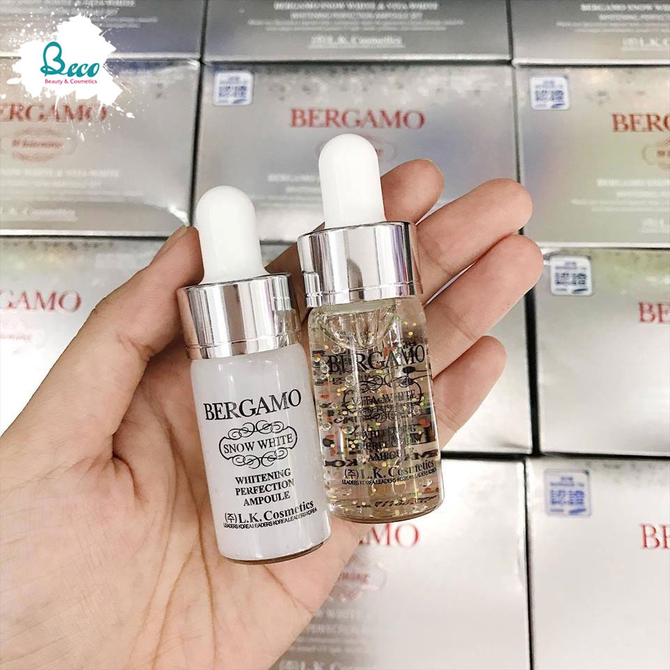 Serum Bergamo Vita Snow White Whitening Dưỡng Da Trắng Sáng (hộp 4 lọ)