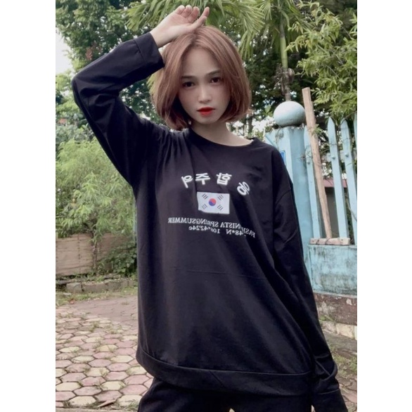 Áo thun dài tay Crew form thụng về hàng form 58kg