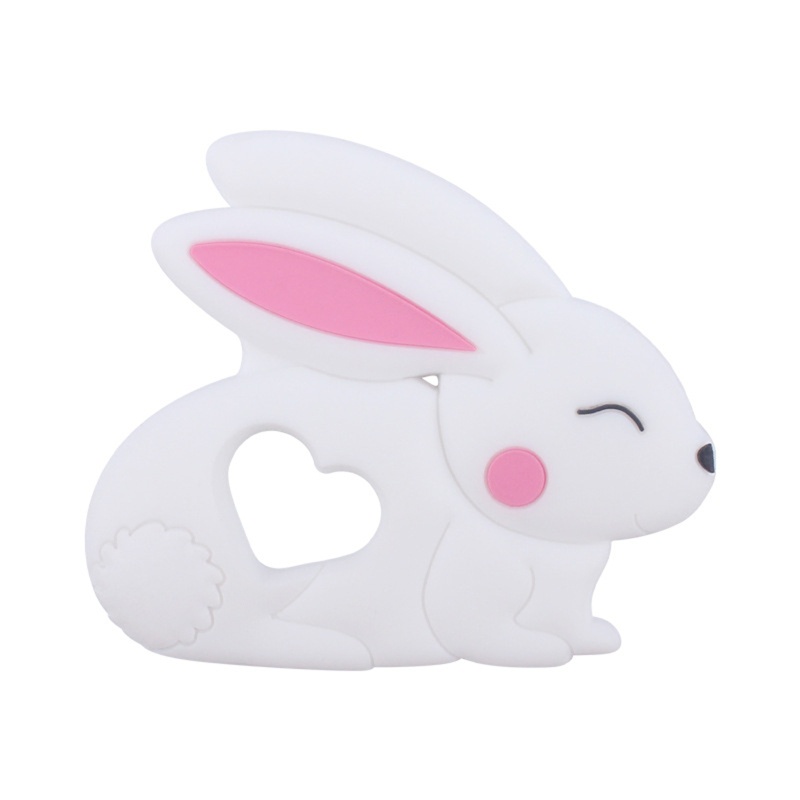 Đồ Chơi Ngậm Nướu Hình Thỏ Hoạt Hình Bằng Silicon Dành Cho Em Bé