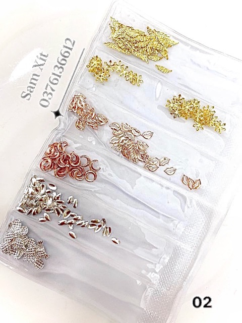 Charm kim loại dạng túi 6kiểu trang tri móng tay