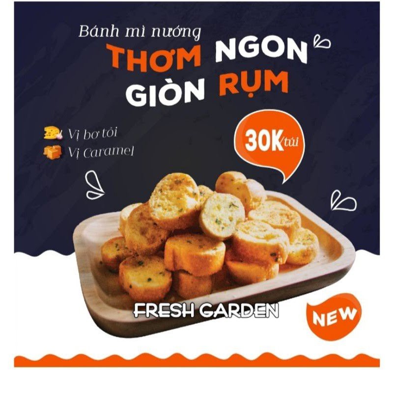 Bánh Mì Nướng Bơ Tỏi / Caramen Fresh Garden 52gr