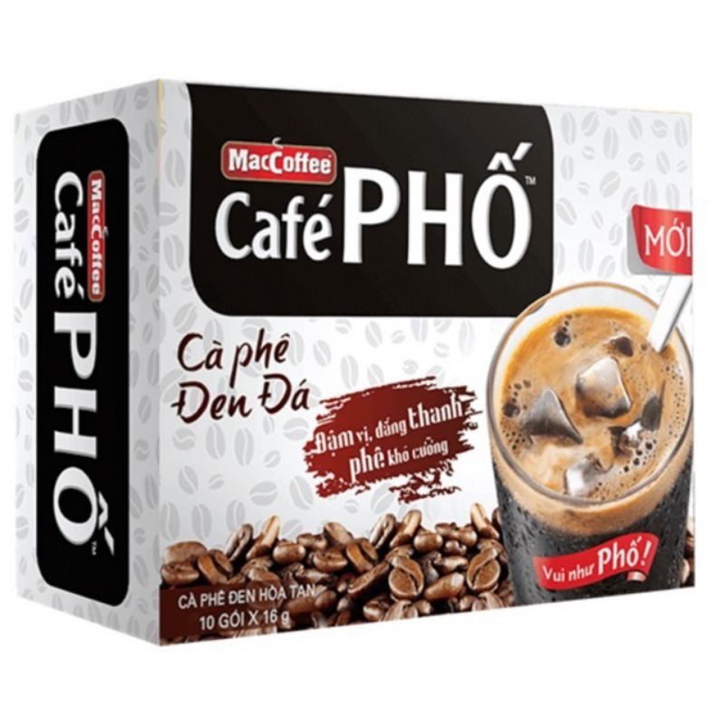 Cà phê Phố Đen Đá Hoà Tan 10 gói x 16g