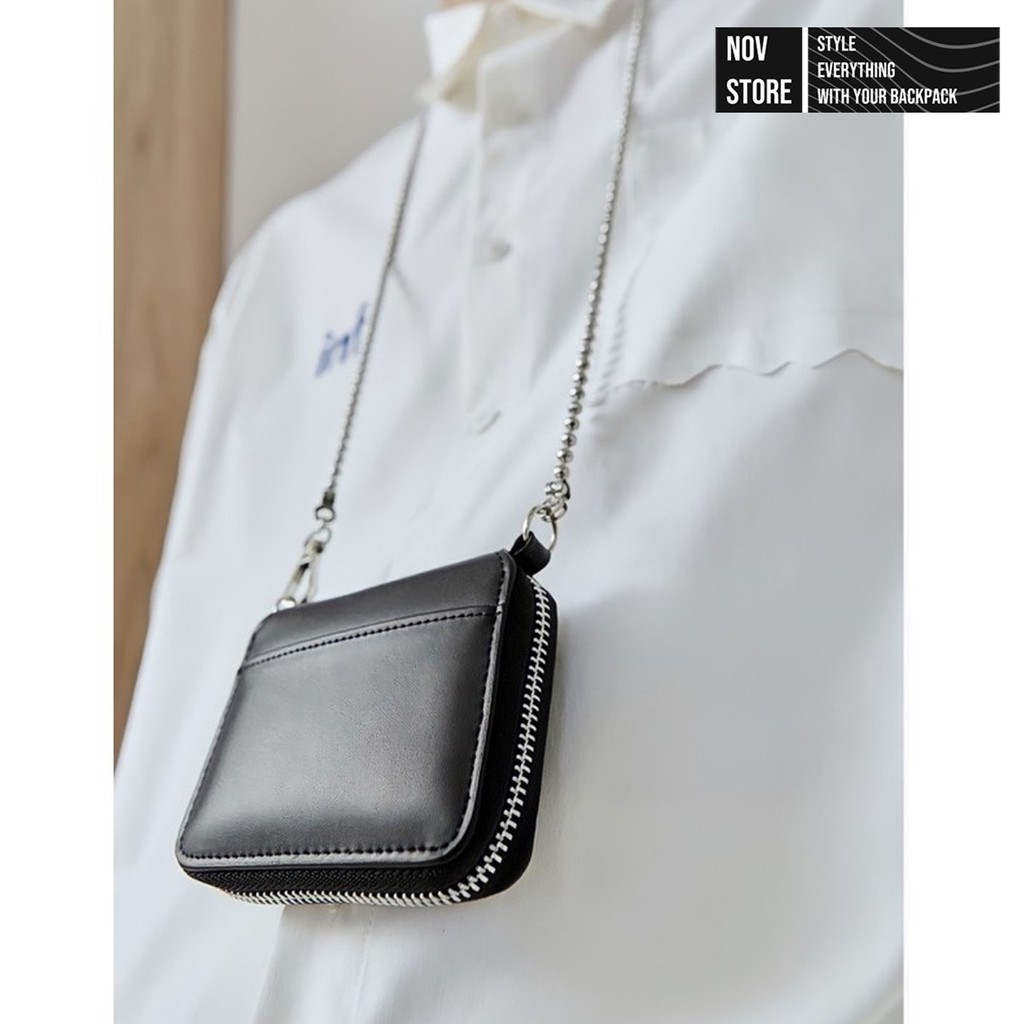 Túi ví da mini - novstore BLACK PURSE