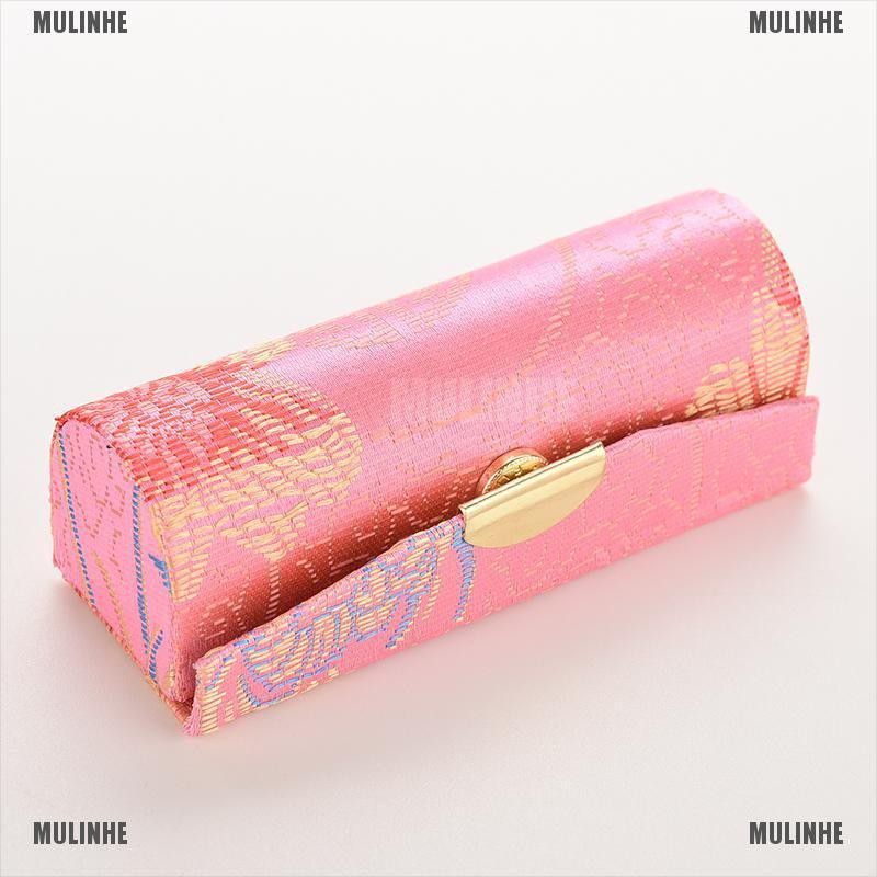 Hộp Đựng Son Môi Thêu Hoa Kèm Gương Tiện Dụng