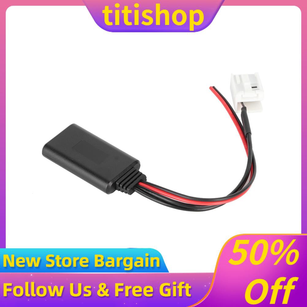 Titishop Car Bluetooth Adapter Wireless Audio Music MP3 AUX Black