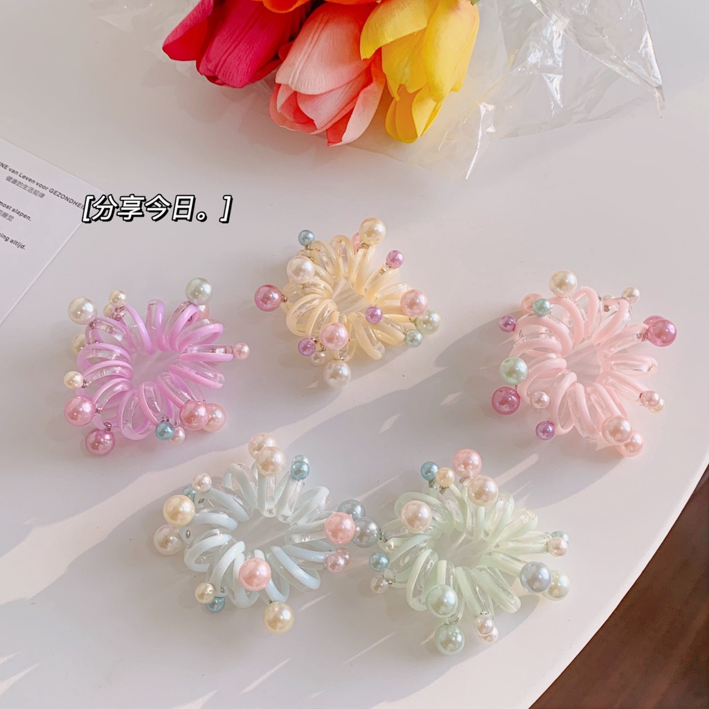 Dây buộc tóc cao su đính ngọc trai giả thời trang dành cho nữ