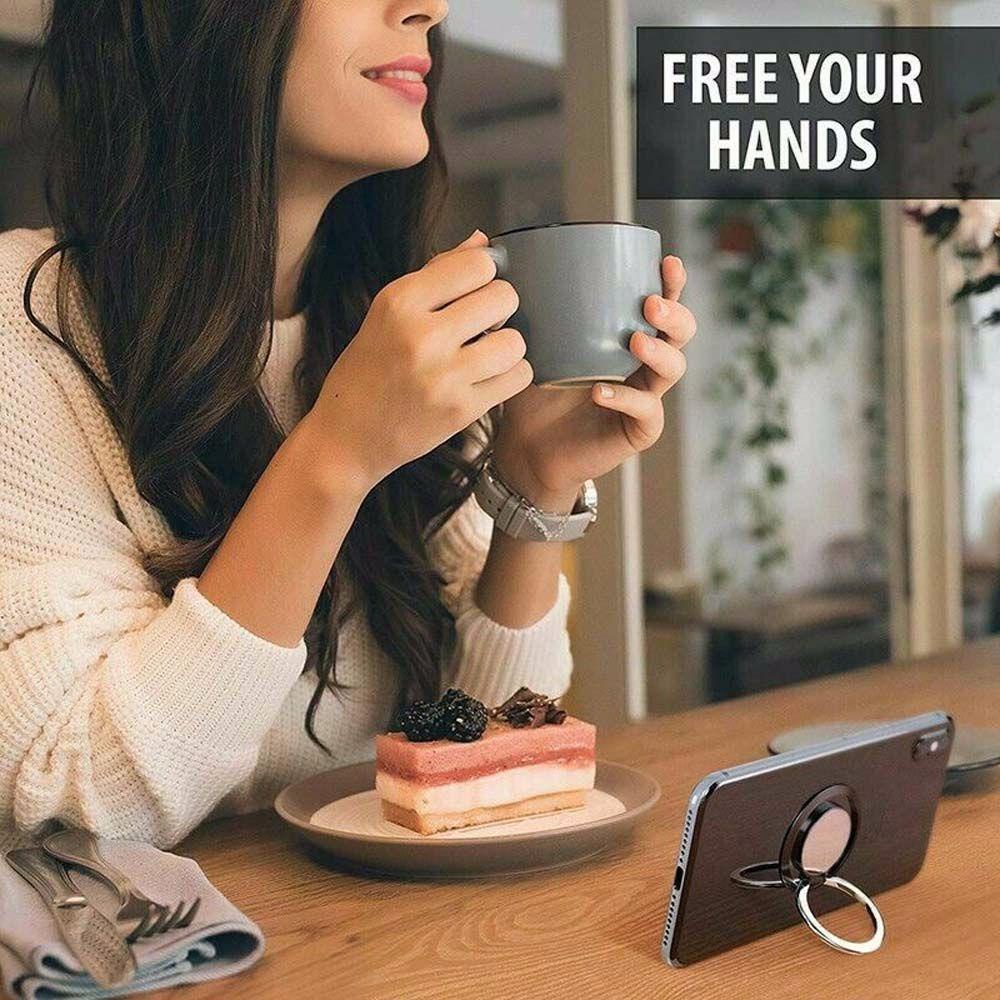 MALCOLM Nhẫn Đỡ Điện Thoại Xoay 360 Độ Gắn Xe Hơi Tiện Dụng