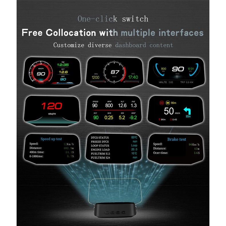 Máy Quét c2 Hiển Thị Tốc Độ hud Trên Xe Hơi obd2 Kết Nối bluetooth gps