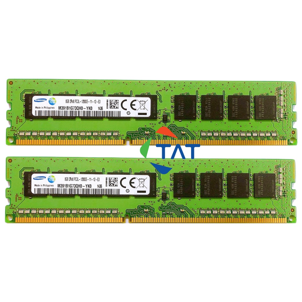 Ram ECC Samsung 8GB DDR3 1600MHz PC3L-12800E 1.35V Unbuffered Dùng cho Server Workstation