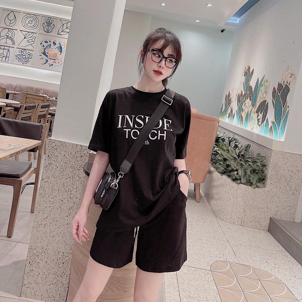 Bộ mặc nhà nữ mùa hè , đồ bộ bigsize chất cotton Gemmy House in chữ Inside