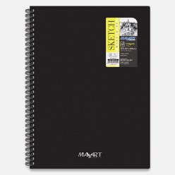 Sổ sketch giấy đen gáy lò xo bìa cứng MayArt Creativity Black Sketch Wire-O PP - 140gsm - A5 - 40 tờ (sheets)