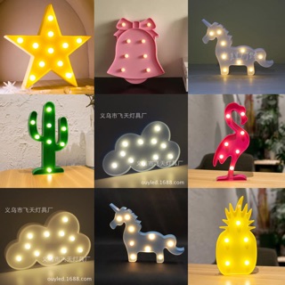 Đèn ngủ hoạt hình/chim hồng hạc/cây xương rồng/unicorn
