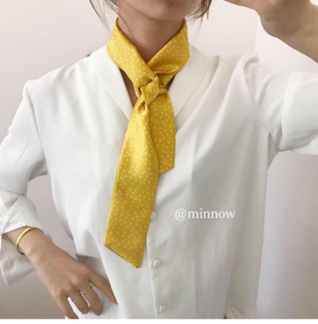 Khăn thời trang công sở thắt nơ cổ áo sơ mi - Maben
