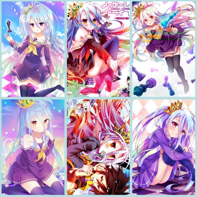 Poster anime nogame no life 1-5 tấm khổ a4