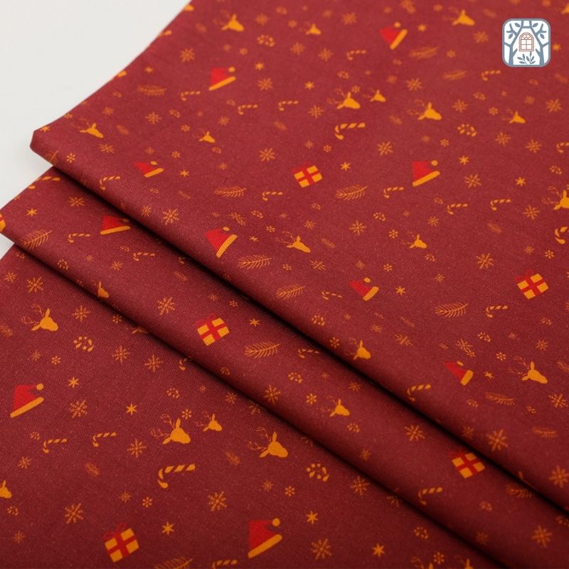 CS21-160 Vải cotton 100% tự nhiên🍒Chuanshui🍒khổ vải 145cm, noel họa tiết nhí ,NOEL, CHRISTMAS - vải đẹp handmade,quần áo
