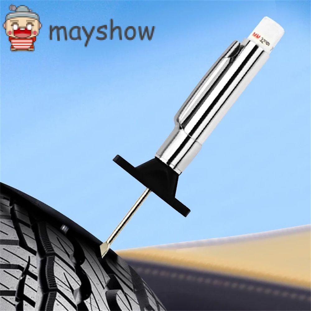 MAYSHOW Gauge Car Tyre Measuring Pen 25mm Measuring Tool Tire Tread Thickness Universal Cylindrical Detection Automotive Pattern Depth